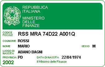 Codice fiscale italiano